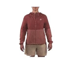 Reel Life Womens Mesh Lined Hooded Windbreaker, Red, Size Small.   AW